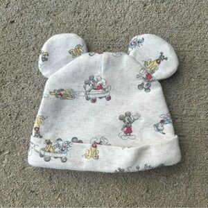 Disney Baby Mickey Mouse Ear Hat Newborn Gray Pluto Donald Knit Cap